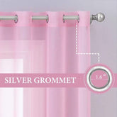 MIULEE Pink Solid Sheer Curtains Elegant Grommet Window Voile Panels Drapes Treatment 2 Panels - Miulee